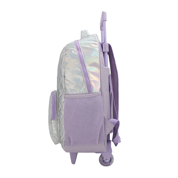 MOCHILA CARRO TRENDY 28032 PLATEADO CON LILA - Imagen 3