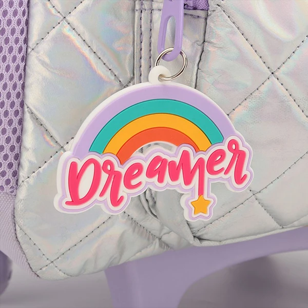 MOCHILA CARRO TRENDY 28032 PLATEADO CON LILA - Imagen 6