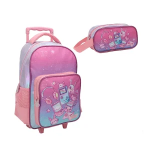 SET MOCHILA CARRO Y CARTU TRENDY 28090 ROSA